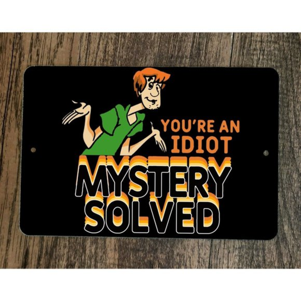 Youre an Idiot Mystery Solved Shaggy Scooby 8x12 Metal Wall Sign